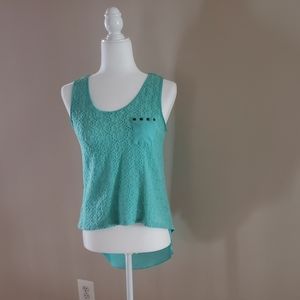 Crotch-Textured Sleeveless Top